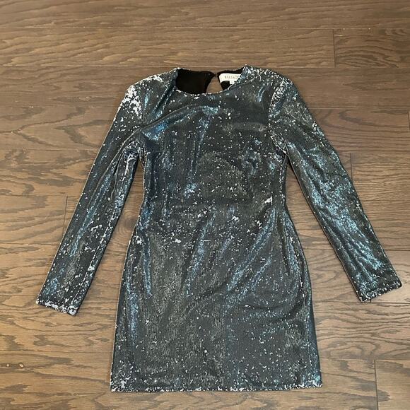 Elliatt Sequin Twilight Mini Cocktail Dress Pewter - White Sequins - Size Small - Picture 2 of 11